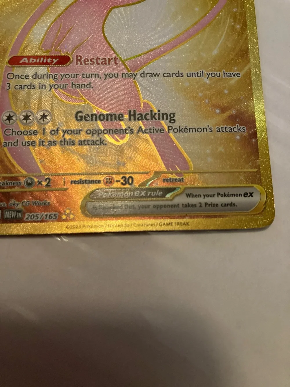 (BENT)Mew EX Gold Holo Trading Card - Gold